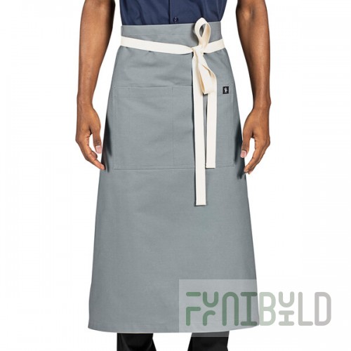 Uncommon Chef 3119 Gray Customizable 100% Cotton Canvas Marvel Bistro Apron with Natural Webbing and 1 Pocket - 33