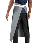Uncommon Chef 3119 Gray Customizable 100% Cotton Canvas Marvel Bistro Apron with Natural Webbing and 1 Pocket - 33