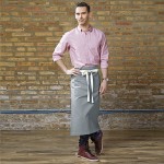 Uncommon Chef 3119 Gray Customizable 100% Cotton Canvas Marvel Bistro Apron with Natural Webbing and 1 Pocket - 33
