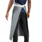 Uncommon Chef 3119 Gray Customizable 100% Cotton Canvas Marvel Bistro Apron with Natural Webbing and 1 Pocket - 33