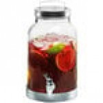Stylesetter Silver Creek 1.5 Gallon Glass Beverage Dispenser with Galvanized Metal Lid and Base by Jay Companies