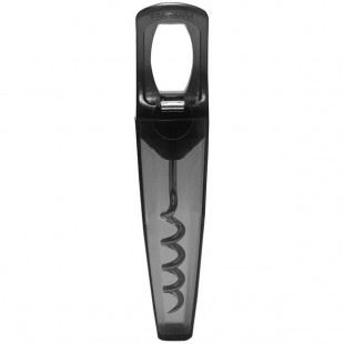 Franmara Traveler's Translucent Black Customizable Plastic Corkscrew and Bottle Opener 3010-02