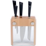 Mercer Culinary M19105 ZüM® 6-Piece Wood and Glass Knife Block Set Mercer Culinary M19105 ZüM® 6-Piece Wood and Glass Knife Block Set