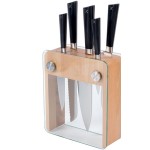 Mercer Culinary M19105 ZüM® 6-Piece Wood and Glass Knife Block Set Mercer Culinary M19105 ZüM® 6-Piece Wood and Glass Knife Block Set