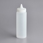 Vollrath 5124-13 Traex® 24 oz. Clear Single Tip Closeable Wide Mouth Squeeze Bottle