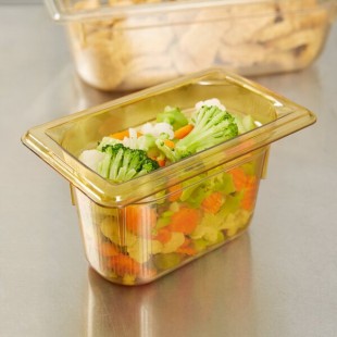 Vollrath 9094410 Super Pan® 1/9 Size Amber High Heat Plastic Food Pan - 4