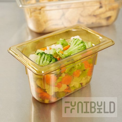 Vollrath 9094410 Super Pan® 1/9 Size Amber High Heat Plastic Food Pan - 4