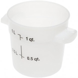 Carlisle 1 Qt. White Round Polyethylene Food Storage Container Carlisle 1 Qt. White Round Polyethylene Food Storage Container