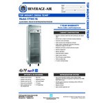 Beverage-Air CT1HC-1G Cross-Temp 1 Section Convertible Reach-In Refrigerator / Freezer with Glass Door