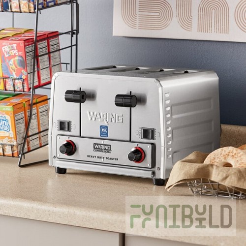 Waring WCT850RC Heavy Duty Switchable Bread and Bagel 4-Slice Commercial Toaster - 120V