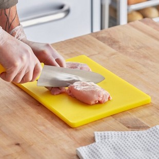 Choice 12'' x 9'' x 1/2'' Yellow Polyethylene Cutting Board Choice 12'' x 9'' x 1/2'' Yellow Polyethylene Cutting Board