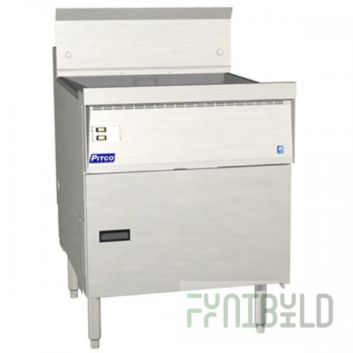 Pitco® FBG18-SSTC Natural Gas 42-65 lb. Flat Bottom Floor Fryer with Solid State Thermostatic Controls - 100,000 BTU