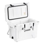 CaterGator JB20WH2 White 2 Faucet 21 Qt. Insulated Jockey Box with 65 ft. Coils