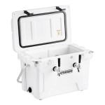 CaterGator JB20WH2 White 2 Faucet 21 Qt. Insulated Jockey Box with 65 ft. Coils