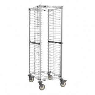 Metro RE1K4S Super Erecta Metroseal Gray Epoxy 40 Pan End Load Bun / Sheet Pan Rack with Non-Marking Casters - Unassembled Metro RE1K4S Super Erecta Metroseal Gray Epoxy 40 Pan End Load Bun / Sheet Pan Rack with Non-Marking Casters - Unassembled