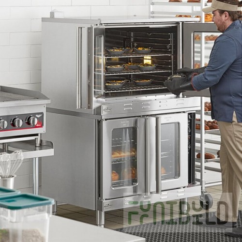 MainStreet Equipment EC2-C Double Deck Electric Full Size Convection Oven with Legs - 208V, 3 / 1 Phase, 11 kW