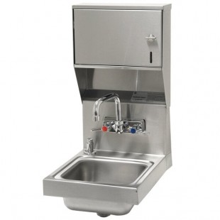 Advance Tabco 7-PS-84 Space Saving Hand Sink with Splash Mount Faucet, Soap, and Paper Towel Dispenser - 12
