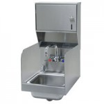 Advance Tabco 7-PS-84 Space Saving Hand Sink with Splash Mount Faucet, Soap, and Paper Towel Dispenser - 12 Advance Tabco 7-PS-84 Space Saving Hand Sink with Splash Mount Faucet, Soap, and Paper Towel Dispenser - 12