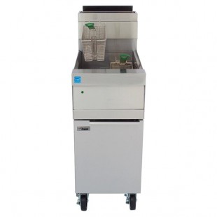 Frymaster HD60G-S Natural Gas 80 lb. High Efficiency Decathlon Floor Fryer with SMART4U 3000 Controls