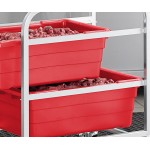 Regency Mobile Aluminum Lug Rack - 2 Lug Capacity - with Red Meat Lugs / Tote Boxes - Unassembled Regency Mobile Aluminum Lug Rack - 2 Lug Capacity - with Red Meat Lugs / Tote Boxes - Unassembled