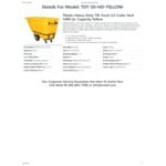 Vestil TDT-50-HD-YELLOW 0.5 Cu. Yd. Yellow Heavy-Duty Bulk Tilt Truck - 1,400 lb. Capacity