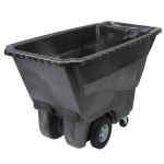 Rubbermaid® 0.5 Cubic Yard Black Tilt Truck / Trash Cart with Hinged Dome Lid (850 lb.)