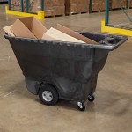Rubbermaid® 0.5 Cubic Yard Black Tilt Truck / Trash Cart with Hinged Dome Lid (850 lb.)