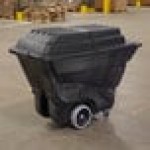 Rubbermaid® 0.5 Cubic Yard Black Tilt Truck / Trash Cart with Hinged Dome Lid (850 lb.)