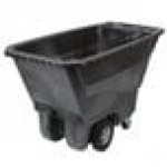 Rubbermaid® 0.5 Cubic Yard Black Tilt Truck / Trash Cart with Hinged Dome Lid (850 lb.)