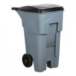 Rubbermaid® 0.5 Cubic Yard Black Tilt Truck / Trash Cart with Hinged Dome Lid (850 lb.)