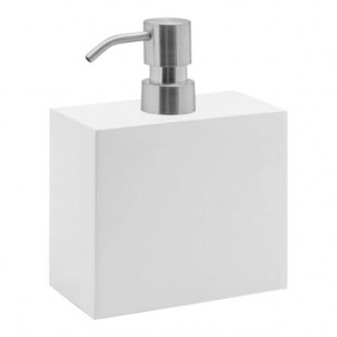 room360 New York 28 oz. Snow Soap Dispenser with Mirrored Stainless Pump Top - 6/Case