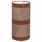 Ex-Cell Kaiser WR-10R BLACK Landscape Series 10 Gallon Round Black Gloss Perforated Trash Can