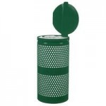 Ex-Cell Kaiser WR-10R BLACK Landscape Series 10 Gallon Round Black Gloss Perforated Trash Can