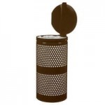 Ex-Cell Kaiser WR-10R BLACK Landscape Series 10 Gallon Round Black Gloss Perforated Trash Can