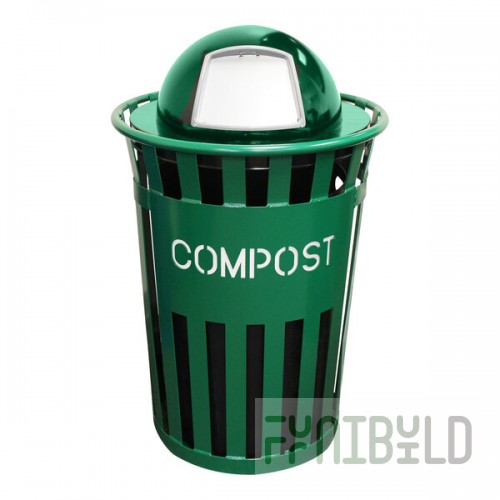 Witt Industries Oakley Eco M3601CP-DT-GN 36 Gallon Green Outdoor Compost Bin with Dome Top Lid
