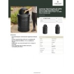 Lancaster Table & Seating 32 Gallon Heavy-Duty Round Black Steel Perforated Outdoor Trash Can with Plastic Dome Lid
