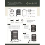 Lancaster Table & Seating 32 Gallon Heavy-Duty Round Black Steel Perforated Outdoor Trash Can with Plastic Dome Lid