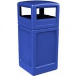 Commercial Zone 73290199 PolyTec 42 Gallon Square Black Trash Can and Dome Lid Set Commercial Zone 73290199 PolyTec 42 Gallon Square Black Trash Can and Dome Lid Set