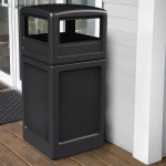 Commercial Zone 73290199 PolyTec 42 Gallon Square Black Trash Can and Dome Lid Set Commercial Zone 73290199 PolyTec 42 Gallon Square Black Trash Can and Dome Lid Set