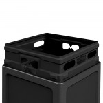 Commercial Zone 73290199 PolyTec 42 Gallon Square Black Trash Can and Dome Lid Set Commercial Zone 73290199 PolyTec 42 Gallon Square Black Trash Can and Dome Lid Set