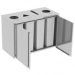 Lakeside 3318 Stainless Steel Rectangular Refuse(2) / Recycle / Paper Station with Top Access - 48 1/2