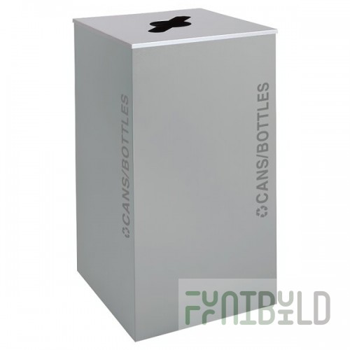 Ex-Cell Kaiser RC-KD36-C BT-HMG Black Tie Kaleidoscope Hammered Gray Square 36 Gallon Cans / Bottles Receptacle