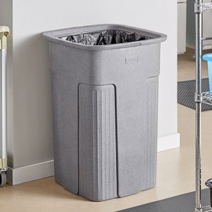 Toter SSC50-00GST Slimline Graystone 50 Gallon Square Trash Can