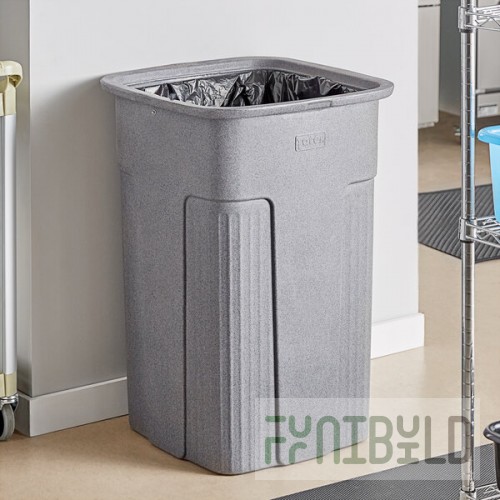 Toter SSC50-00GST Slimline Graystone 50 Gallon Square Trash Can