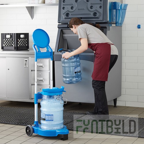 San Jamar Saf-T-Ice 50 lb. Polycarbonate Ice Tote Transport Set with 2 Ice Totes and Cart