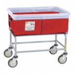 R&B Wire Products, Inc. 3 Bushel Navy Elevated Antimicrobial Vinyl Basket Truck with Bumper 463SOB/ANTI/NVY
