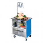 Lakeside 646VC Heavy-Duty Stainless Steel Three Shelf Flat Top Utility Cart with Enclosed Base and Victorian Cherry Finish - 22 Lakeside 646VC Heavy-Duty Stainless Steel Three Shelf Flat Top Utility Cart with Enclosed Base and Victorian Cherry Finish - 22