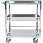 Lakeside 526 Stainless Steel Three Shelf Guard Rail Utility Cart - 31 Lakeside 526 Stainless Steel Three Shelf Guard Rail Utility Cart - 31