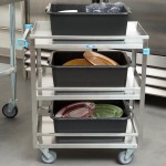 Lakeside 526 Stainless Steel Three Shelf Guard Rail Utility Cart - 31 Lakeside 526 Stainless Steel Three Shelf Guard Rail Utility Cart - 31