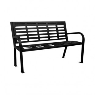 Paris Site Furnishings Lasting Impressions 4' Black Steel Park Bench 48 Paris Site Furnishings Lasting Impressions 4' Black Steel Park Bench 48